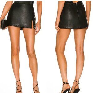 Amanda Uprichard x REVOLVE Dale Skort in Black Leather Size L